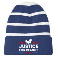 Justice For Peanut The Squirrel 2024 Striped Beanie with Solid Band