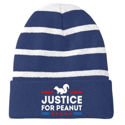 Justice For Peanut The Squirrel 2024 Striped Beanie with Solid Band