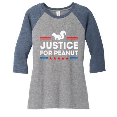 Justice For Peanut The Squirrel 2024 Women's Tri-Blend 3/4-Sleeve Raglan Shirt