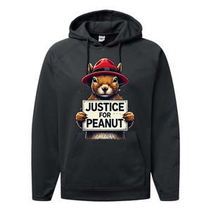 Justice For Peanut The Squirrel Wanted Performance Fleece Hoodie