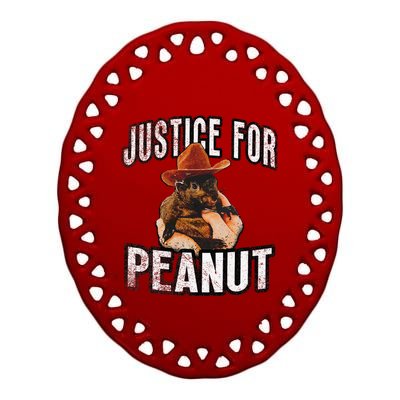 Justice For Peanut The Squirrel Peanut Squirrel Ceramic Oval Ornament