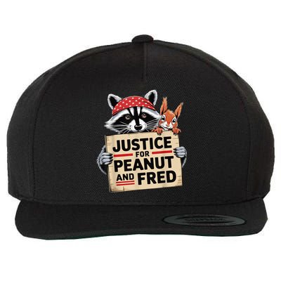 Justice For Peanut The Squirrel And Fred The Raccon Wool Snapback Cap