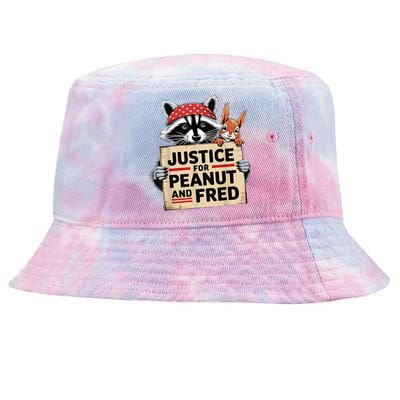 Justice For Peanut The Squirrel And Fred The Raccon Tie-Dyed Bucket Hat