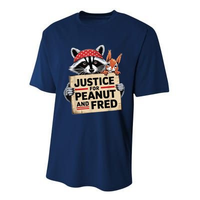 Justice For Peanut The Squirrel And Fred The Raccon Performance Sprint T-Shirt