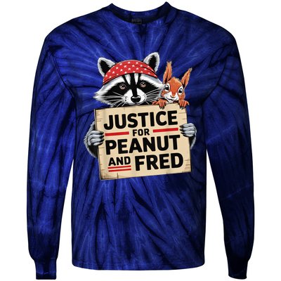 Justice For Peanut The Squirrel And Fred The Raccon Tie-Dye Long Sleeve Shirt