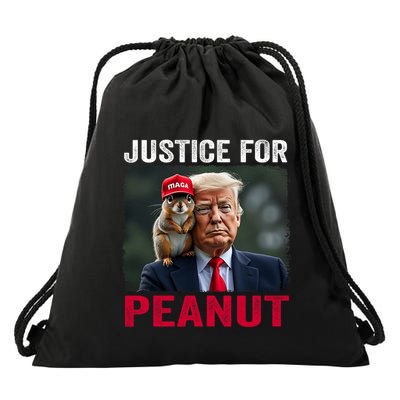 Justice For Peanut The Squirrel Wanted Trending Design Drawstring Bag