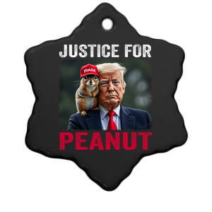 Justice For Peanut The Squirrel Wanted Trending Design Ceramic Star Ornament