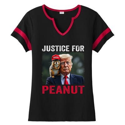 Justice For Peanut The Squirrel 2024 Ladies Halftime Notch Neck Tee