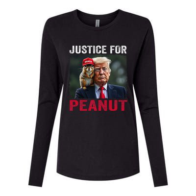 Justice For Peanut The Squirrel 2024 Womens Cotton Relaxed Long Sleeve T-Shirt