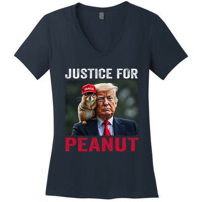 Justice For Peanut The Squirrel 2024 Women's V-Neck T-Shirt