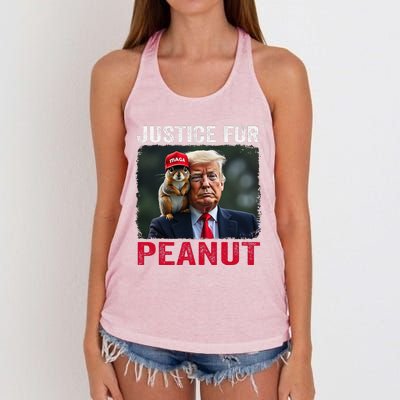 Justice For Peanut The Squirrel 2024 Women's Knotted Racerback Tank