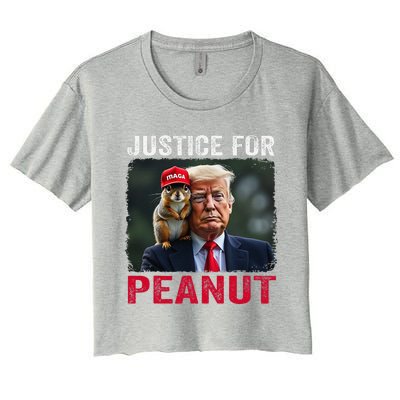 Justice For Peanut The Squirrel 2024 Women's Crop Top Tee