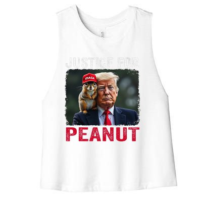 Justice For Peanut The Squirrel 2024 Women's Racerback Cropped Tank