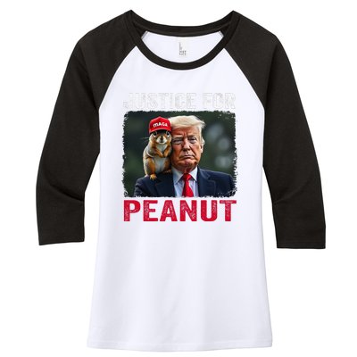 Justice For Peanut The Squirrel 2024 Women's Tri-Blend 3/4-Sleeve Raglan Shirt