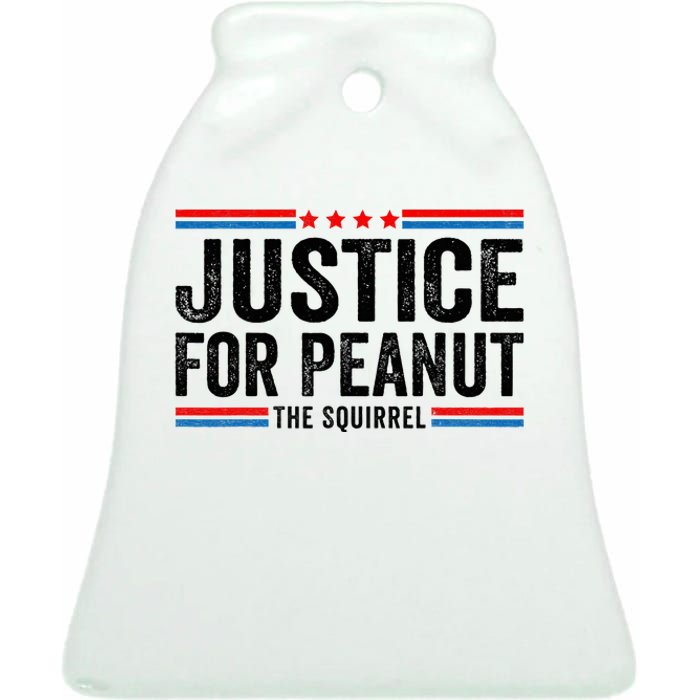 Justice For Peanut The Squirrel Peanut Squirrel Ceramic Bell Ornament