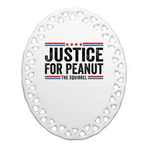 Justice For Peanut The Squirrel Peanut Squirrel Ceramic Oval Ornament