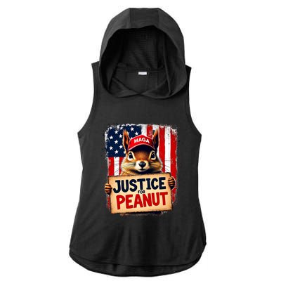 Justice For Peanut The Squirrel Peanut Squirrel Maga Ladies PosiCharge Tri-Blend Wicking Draft Hoodie Tank