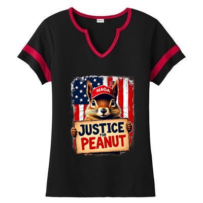 Justice For Peanut The Squirrel Peanut Squirrel Maga Ladies Halftime Notch Neck Tee