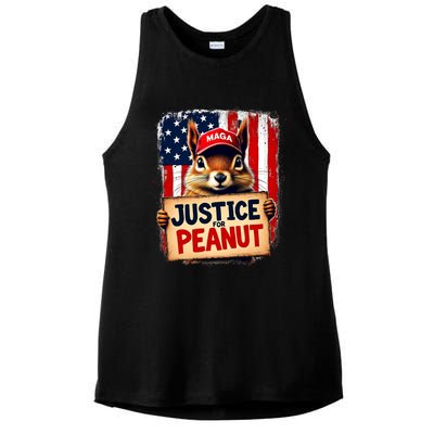 Justice For Peanut The Squirrel Peanut Squirrel Maga Ladies PosiCharge Tri-Blend Wicking Tank