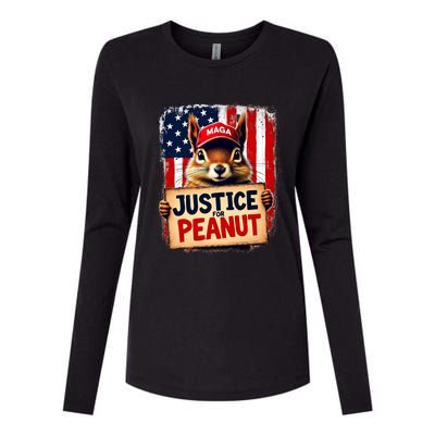 Justice For Peanut The Squirrel Peanut Squirrel Maga Womens Cotton Relaxed Long Sleeve T-Shirt