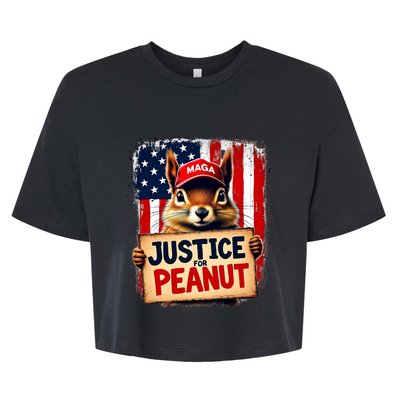 Justice For Peanut The Squirrel Peanut Squirrel Maga Bella+Canvas Jersey Crop Tee