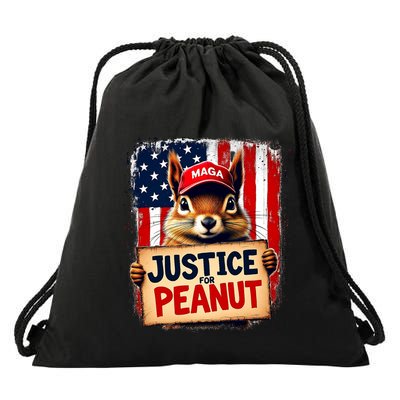 Justice For Peanut The Squirrel Peanut Squirrel Maga Drawstring Bag
