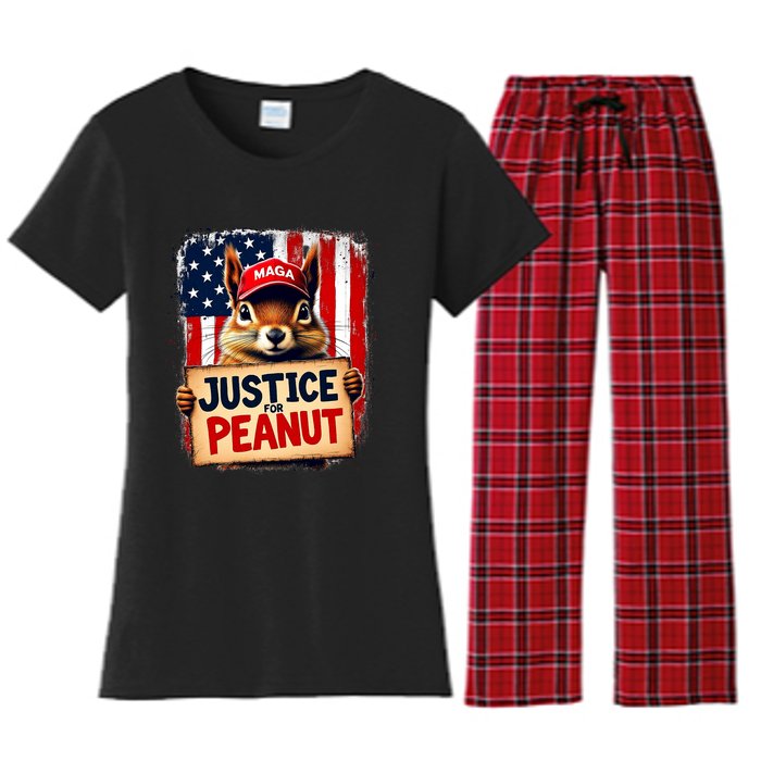 Justice For Peanut The Squirrel Peanut Squirrel Maga Women's Flannel Pajama Set