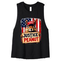 Justice For Peanut The Squirrel Peanut Squirrel Maga Women's Racerback Cropped Tank