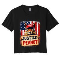 Justice For Peanut The Squirrel Peanut Squirrel Maga Women's Crop Top Tee