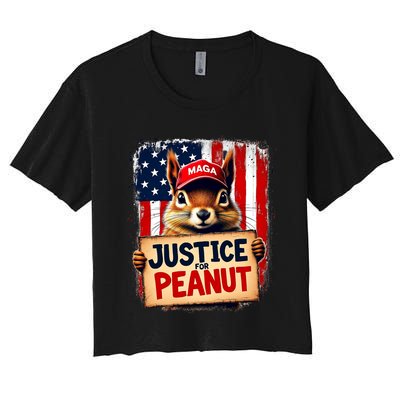 Justice For Peanut The Squirrel Peanut Squirrel Maga Women's Crop Top Tee