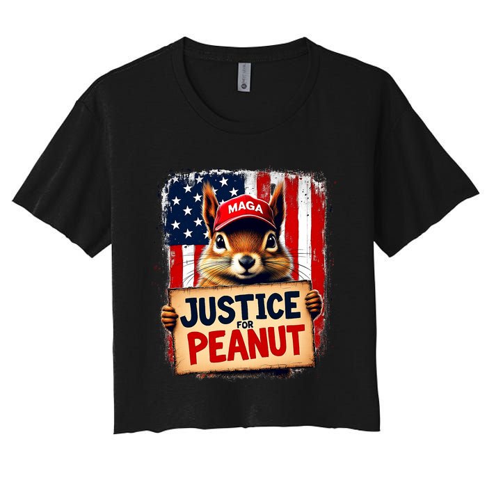 Justice For Peanut The Squirrel Peanut Squirrel Maga Women's Crop Top Tee