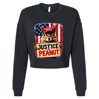 Justice For Peanut The Squirrel Peanut Squirrel Maga Cropped Pullover Crew