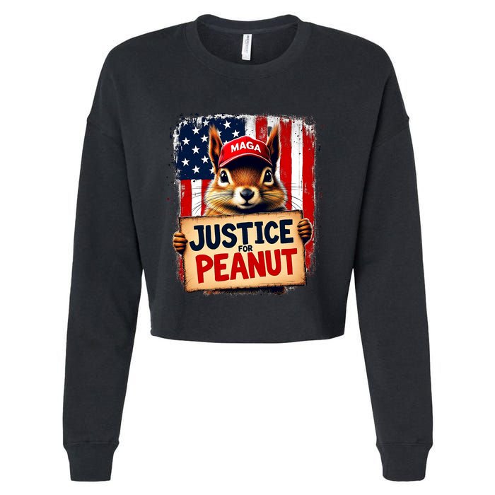 Justice For Peanut The Squirrel Peanut Squirrel Maga Cropped Pullover Crew