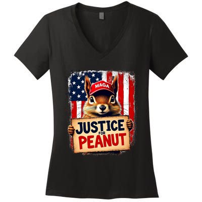 Justice For Peanut The Squirrel Peanut Squirrel Maga Women's V-Neck T-Shirt