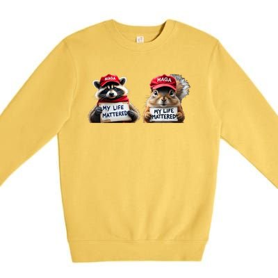 Justice For Peanut The Squirrel And Fred The Raccoon Premium Crewneck Sweatshirt