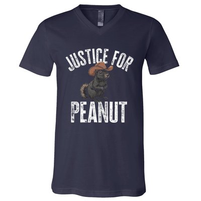 Justice For Peanut The Squirrel V-Neck T-Shirt