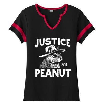 Justice For Peanut Ladies Halftime Notch Neck Tee