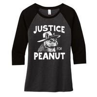 Justice For Peanut Women's Tri-Blend 3/4-Sleeve Raglan Shirt