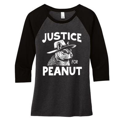 Justice For Peanut Women's Tri-Blend 3/4-Sleeve Raglan Shirt