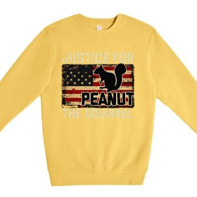 Justice For Peanut The Squirrel Peanut Squirrel Wanted Premium Crewneck Sweatshirt