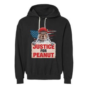 Justice For Peanut The Squirrel Peanut Squirrel Lovers America Flag Design Garment-Dyed Fleece Hoodie