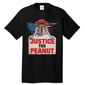 Justice For Peanut The Squirrel Peanut Squirrel Lovers America Flag Design Tall T-Shirt