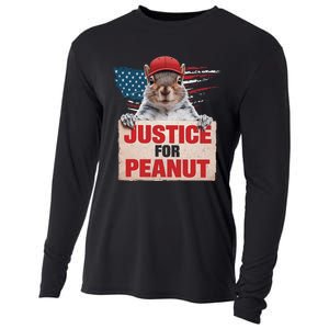 Justice For Peanut The Squirrel Peanut Squirrel Lovers America Flag Design Cooling Performance Long Sleeve Crew