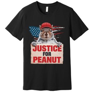 Justice For Peanut The Squirrel Peanut Squirrel Lovers America Flag Design Premium T-Shirt