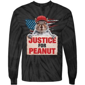 Justice For Peanut The Squirrel Peanut Squirrel Lovers America Flag Design Tie-Dye Long Sleeve Shirt