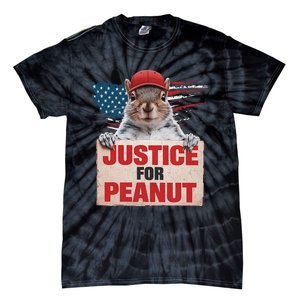 Justice For Peanut The Squirrel Peanut Squirrel Lovers America Flag Design Tie-Dye T-Shirt