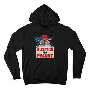 Justice For Peanut The Squirrel Peanut Squirrel Lovers America Flag Design Tall Hoodie