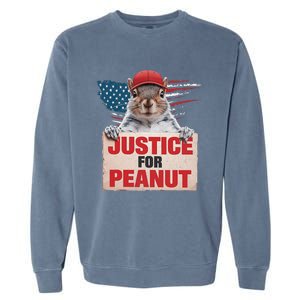 Justice For Peanut The Squirrel Peanut Squirrel Lovers America Flag Design Garment-Dyed Sweatshirt