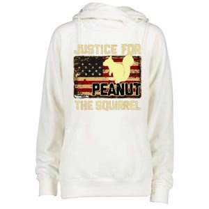 Justice For Peanut The Squirrel Peanut Squirrel Womens Funnel Neck Pullover Hood