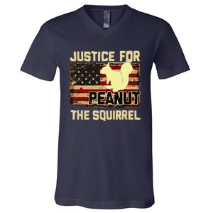 Justice For Peanut The Squirrel Peanut Squirrel V-Neck T-Shirt